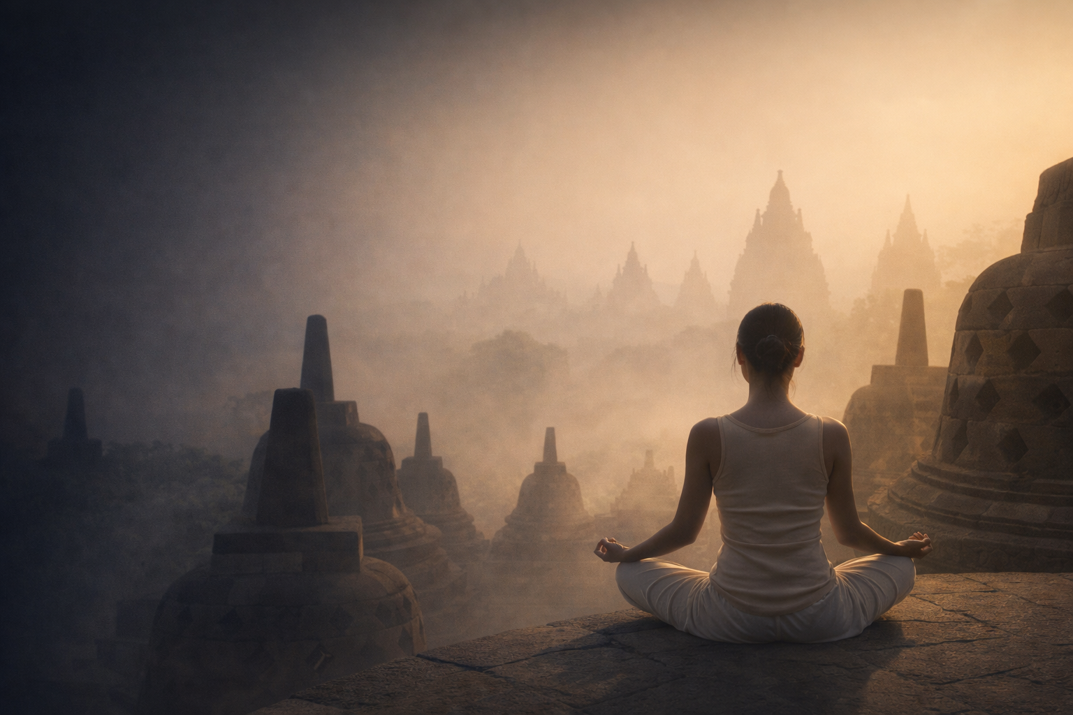 Yoga retreat op Java bij Borobudur met meditatie en tempelbezoek
